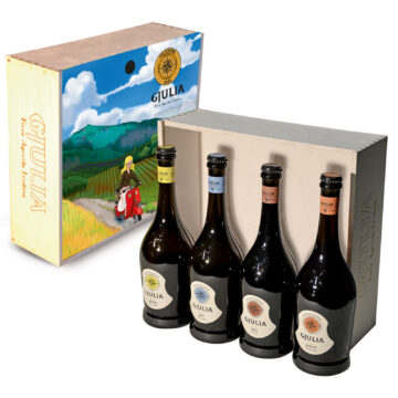 Cassetta regalo "Vespa" 4 bottiglie da 75 cl