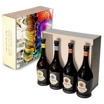 Cassetta regalo "Onda" 4 bottiglie da 75 cl