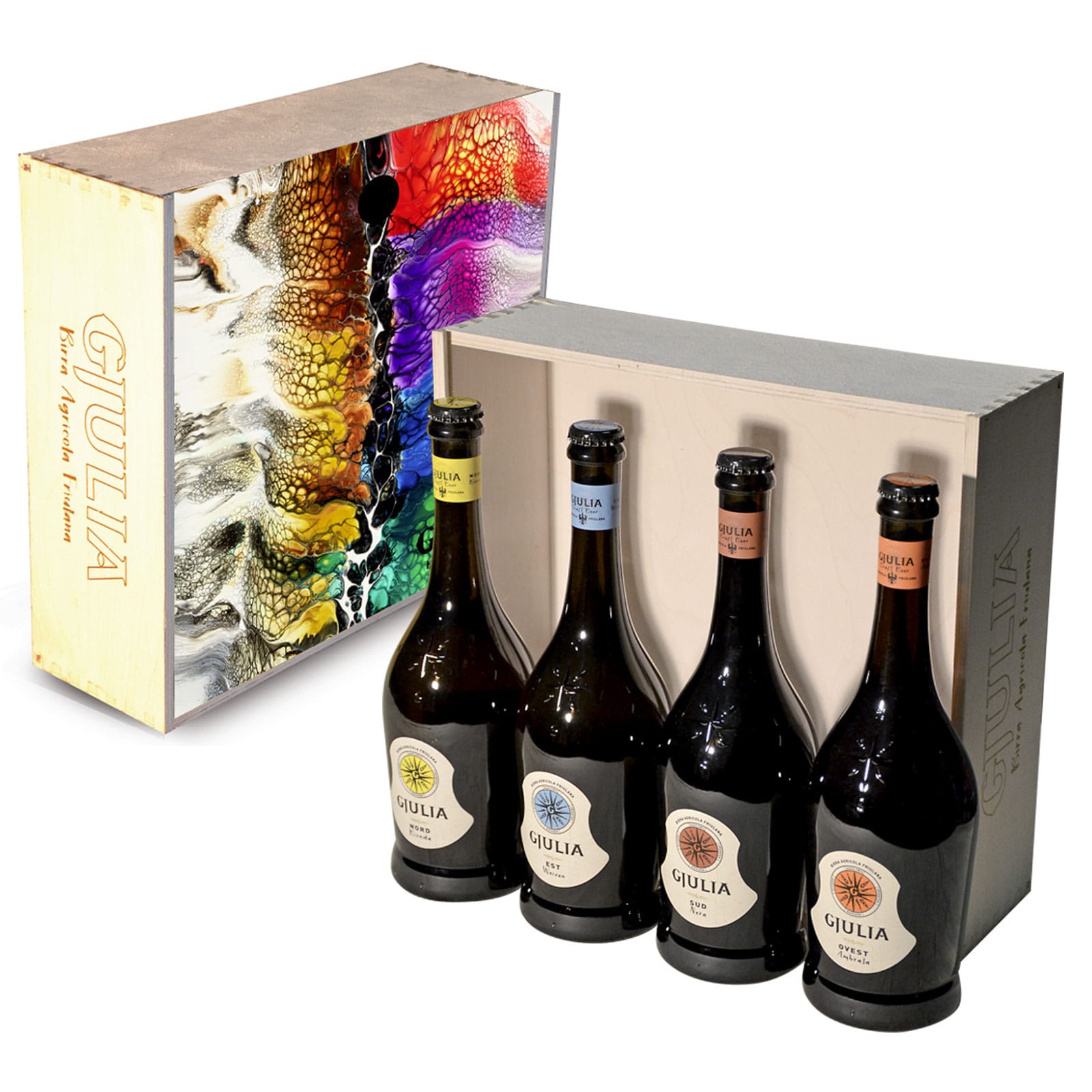 Cassetta regalo "Onda" 4 bottiglie da 75 cl - Cassetta regalo 2026 4 bottiglie -