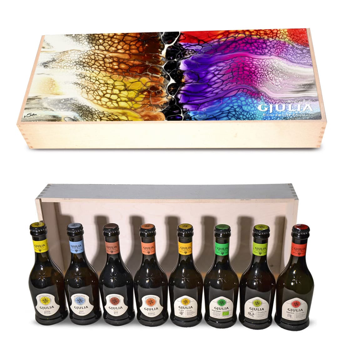 Cassetta regalo "Onda" 8 bottiglie da 33 cl - Cassetta regalo 2026 8 bottiglie -